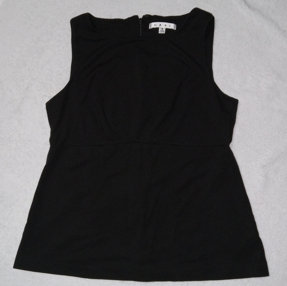 CAbi Black Back Zip Sleevless Top size 8 - Picture 4 of 6